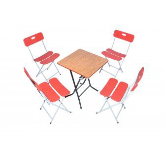 Bộ cafe ghế xếp nhựa 3 lá