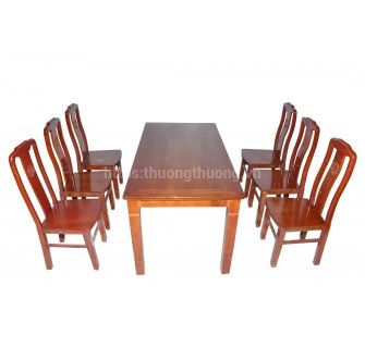 Bộ bàn ăn chữ nhật 6 ghế chữ thọ thường