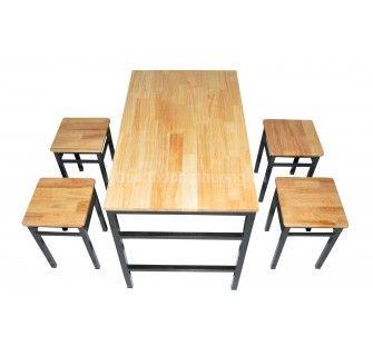 Bộ bàn ghế pallet đôn chữ nhật