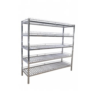 Giá bát inox 5 tầng đĩa phẳng