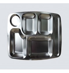 Khay cơm  inox 6 ngăn đũa