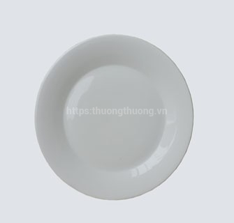 Đĩa tròn sứ cạn trắng