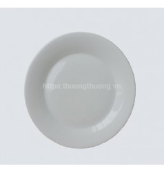 Đĩa tròn sứ cạn trắng