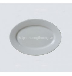 Đĩa xoài sứ cạn trắng
