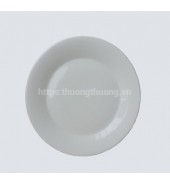 Đĩa tròn sứ cạn trắng