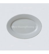 Đĩa xoài sứ cạn trắng