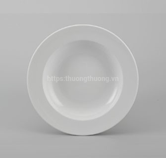 Đĩa tròn sứ sâu lòng trắng