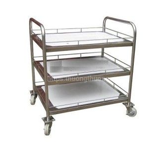 Xe đẩy thức ăn inox 3 tầng