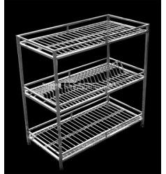 Kệ inox 3 tầng để bát đĩa
