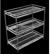 Kệ inox 3 tầng để bát đĩa