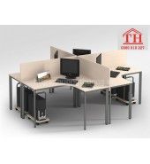 Bàn làm việc chân sắt mặt gỗ văn phòng giá rẻ
