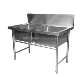 Chậu rửa inox công nghiệp 2 hố