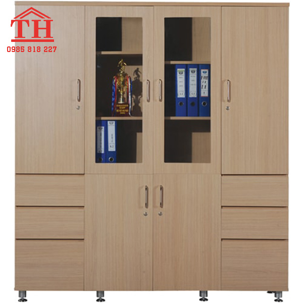 Tủ gỗ đựng tài liệu văn phòng thiết kế cách điệu