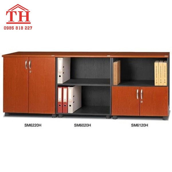 Tủ gỗ văn phòng dạng thấp 3 buồng có ngăn khóa